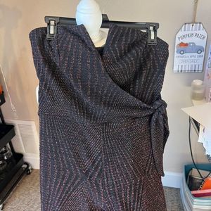 Trixxi Women's Strapless Romper Black Glitter Drape Side Size XL